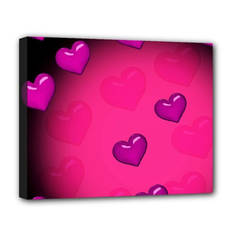 Pink Hearth Background Wallpaper Texture Deluxe Canvas 20  X 16   by Nexatart