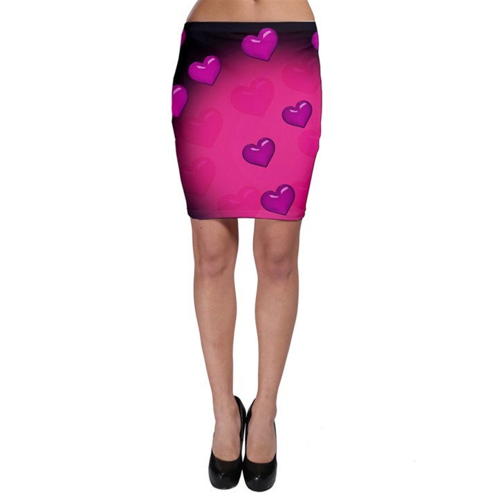 Pink Hearth Background Wallpaper Texture Bodycon Skirt