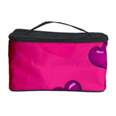 Pink Hearth Background Wallpaper Texture Cosmetic Storage Case by Nexatart