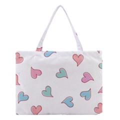 Colorful Random Hearts Medium Tote Bag by Nexatart