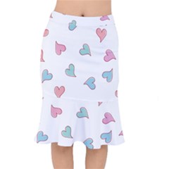 Colorful Random Hearts Mermaid Skirt