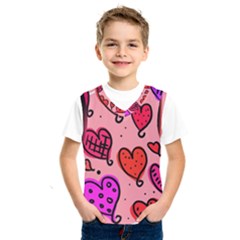 Valentine Wallpaper Whimsical Cartoon Pink Love Heart Wallpaper Design Kids  Sportswear