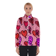 Valentine Wallpaper Whimsical Cartoon Pink Love Heart Wallpaper Design Winterwear by Nexatart