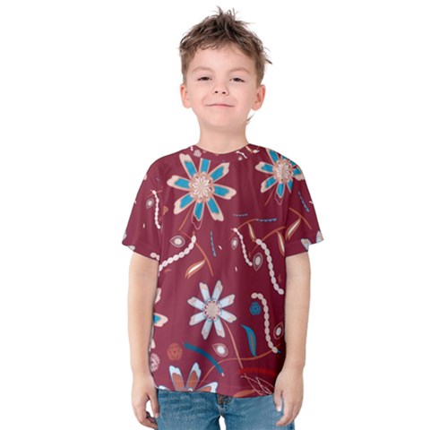 Floral Seamless Pattern Vector Kids  Cotton Tee by Nexatart