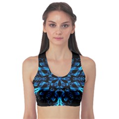 Blue Snowflake Sports Bra by Nexatart