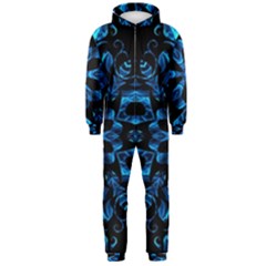 Blue Snowflake Hooded Jumpsuit (men)  by Nexatart