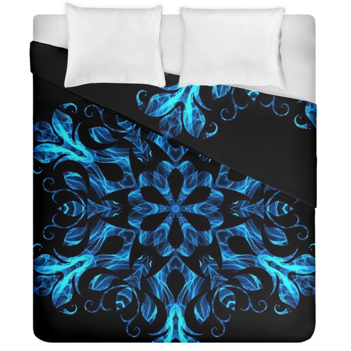 Blue Snowflake Duvet Cover Double Side (California King Size)