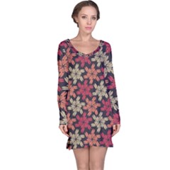 Floral Seamless Pattern Vector Long Sleeve Nightdress by Nexatart