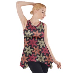 Floral Seamless Pattern Vector Side Drop Tank Tunic by Nexatart