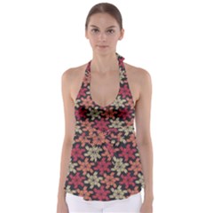 Floral Seamless Pattern Vector Babydoll Tankini Top by Nexatart