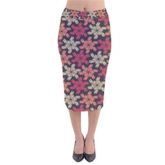 Floral Seamless Pattern Vector Velvet Midi Pencil Skirt by Nexatart