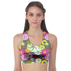 Floral Seamless Pattern Vector Sports Bra by Nexatart