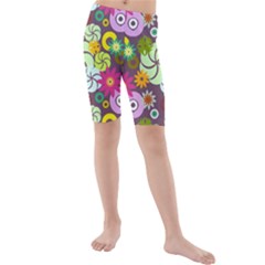 Floral Seamless Pattern Vector Kids  Mid Length Swim Shorts by Nexatart