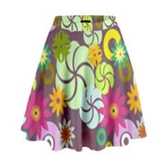 Floral Seamless Pattern Vector High Waist Skirt by Nexatart