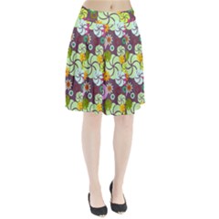 Floral Seamless Pattern Vector Pleated Skirt