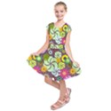 Floral Seamless Pattern Vector Kids  Short Sleeve Dress View1