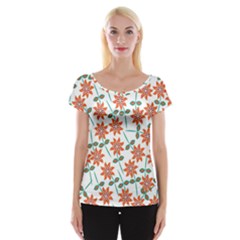 Floral Seamless Pattern Vector Women s Cap Sleeve Top by Nexatart