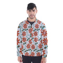 Floral Seamless Pattern Vector Wind Breaker (men) by Nexatart