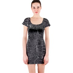 Old Black Background Short Sleeve Bodycon Dress by Nexatart