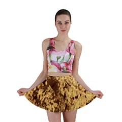 Abstract Brachiate Structure Yellow And Black Dendritic Pattern Mini Skirt by Nexatart