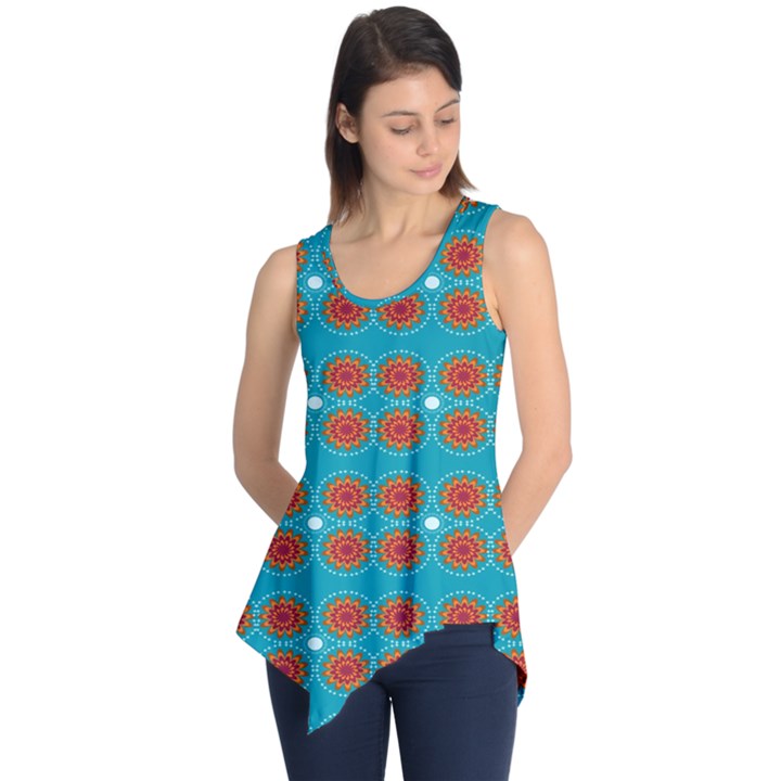 Floral Seamless Pattern Vector Sleeveless Tunic