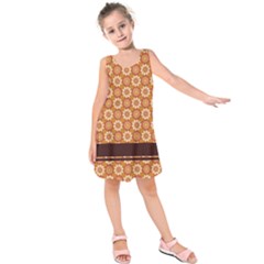 Floral Seamless Pattern Vector Kids  Sleeveless Dress