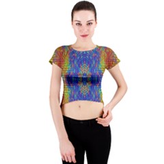 A Creative Colorful Backgroun Crew Neck Crop Top by Nexatart