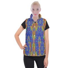 A Creative Colorful Backgroun Women s Button Up Puffer Vest