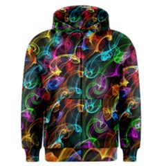 Rainbow Ribbon Swirls Digitally Created Colourful Men s Zipper Hoodie by Nexatart