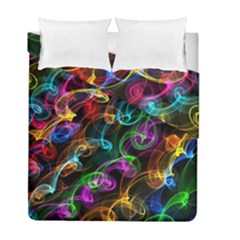 Rainbow Ribbon Swirls Digitally Created Colourful Duvet Cover Double Side (full/ Double Size) by Nexatart