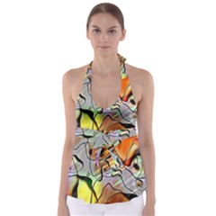 Abstract Pattern Texture Babydoll Tankini Top by Nexatart