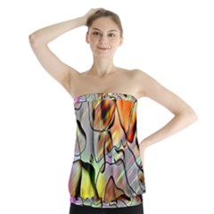 Abstract Pattern Texture Strapless Top by Nexatart