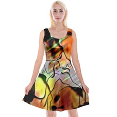 Abstract Pattern Texture Reversible Velvet Sleeveless Dress