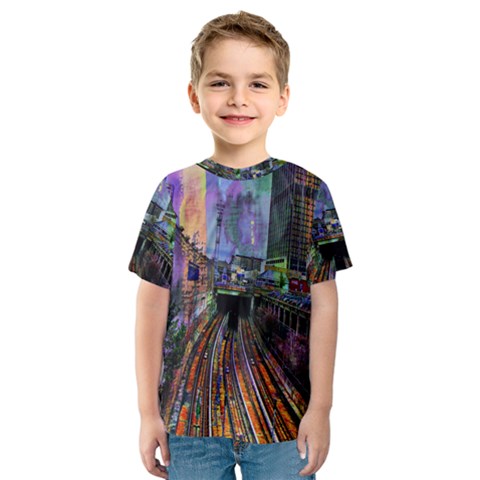 Downtown Chicago City Kids  Sport Mesh Tee by Nexatart