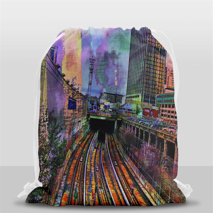 Downtown Chicago City Drawstring Bag (Small)