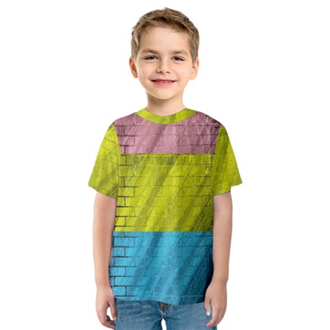 Brickwall Kids  Sport Mesh Tee by Nexatart