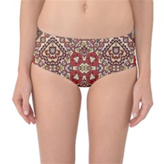 Seamless Pattern Based On Turkish Carpet Pattern Mid-waist Bikini Bottoms by Nexatart