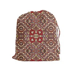 Seamless Pattern Based On Turkish Carpet Pattern Drawstring Pouches (extra Large) by Nexatart