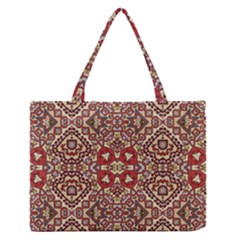 Seamless Pattern Based On Turkish Carpet Pattern Medium Zipper Tote Bag by Nexatart