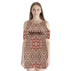 Seamless Pattern Based On Turkish Carpet Pattern Shoulder Cutout Velvet  One Piece