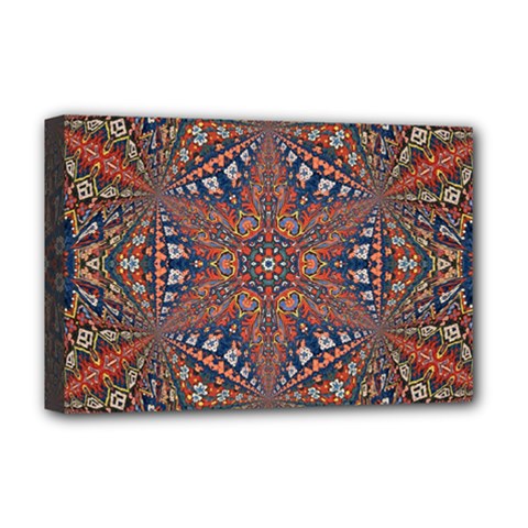 Armenian Carpet In Kaleidoscope Deluxe Canvas 18  X 12  