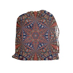 Armenian Carpet In Kaleidoscope Drawstring Pouches (extra Large) by Nexatart