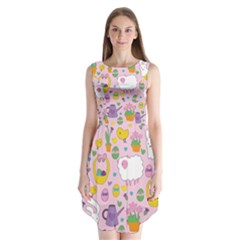 Cute Easter Pattern Sleeveless Chiffon Dress   by Valentinaart