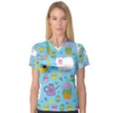 Cute Easter pattern Women s V-Neck Sport Mesh Tee View1