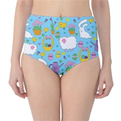 Cute Easter Pattern High-waist Bikini Bottoms by Valentinaart