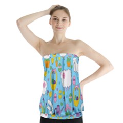 Cute Easter Pattern Strapless Top by Valentinaart