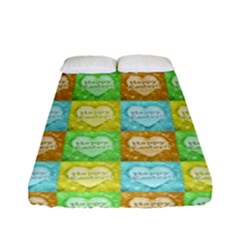 Colorful Happy Easter Theme Pattern Fitted Sheet (full/ Double Size) by dflcprints