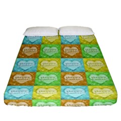 Colorful Happy Easter Theme Pattern Fitted Sheet (queen Size)