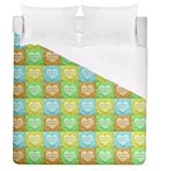 Colorful Happy Easter Theme Pattern Duvet Cover (queen Size) by dflcprints