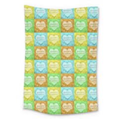 Colorful Happy Easter Theme Pattern Large Tapestry by dflcprints